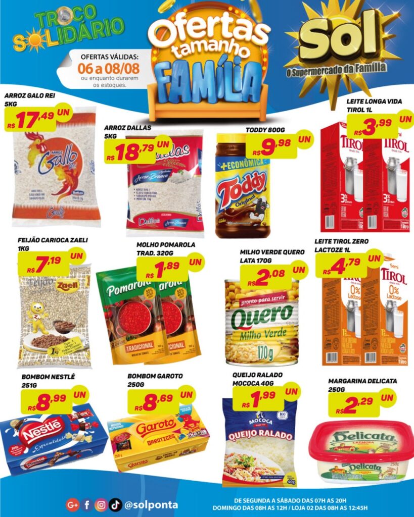 Supermercado Sol e as ofertas tamanho família Supermercado Sol e as ofertas tamanho família
