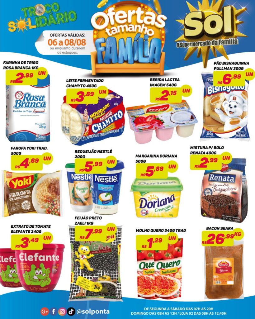 Supermercado Sol e as ofertas tamanho família Supermercado Sol e as ofertas tamanho família