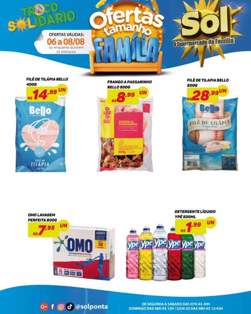 Supermercado Sol e as ofertas tamanho família Supermercado Sol e as ofertas tamanho família