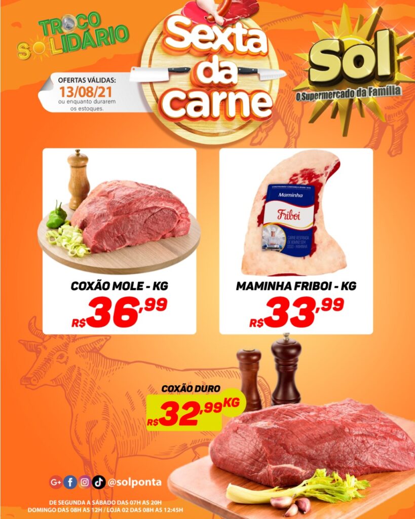 Supermercado Sol e as ofertas da sexta tamanho família