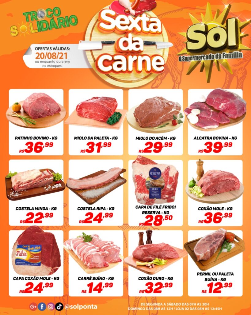 Supermercado Sol e as ofertas da sexta da carne Supermercado Sol e as ofertas da sexta da carne
