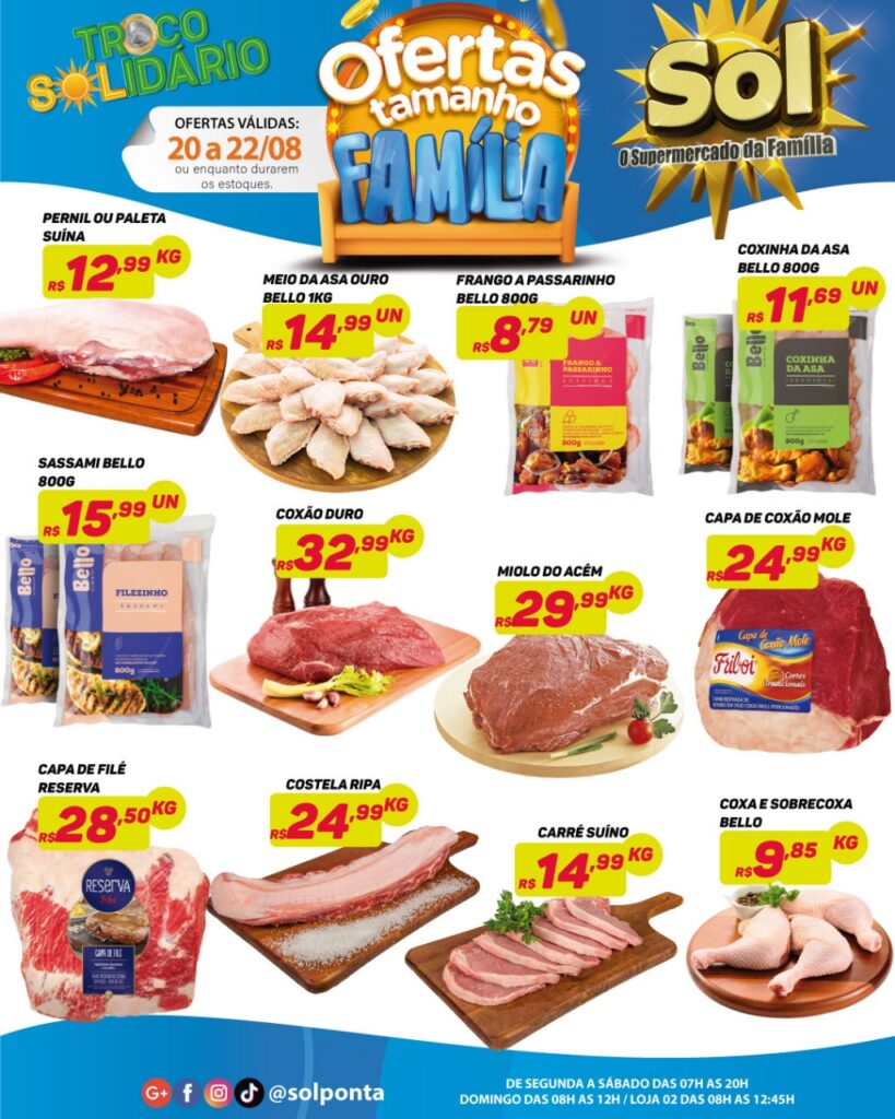 Supermercado Sol e as ofertas tamanho família