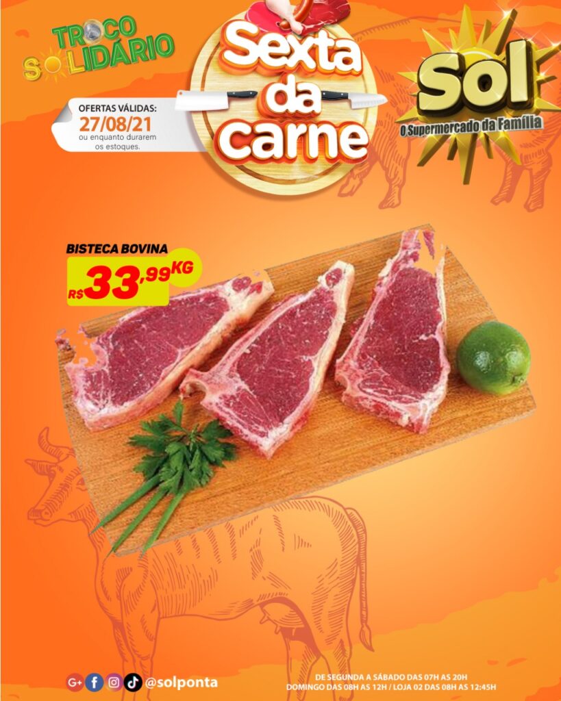Supermercado Sol e as ofertas da sexta da carne