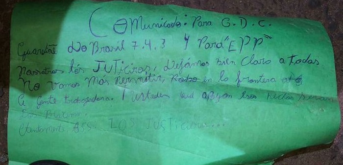 Irmãos são executados e grupo de extermínio que age na fronteira Brasil/Paraguai deixa novo bilhete