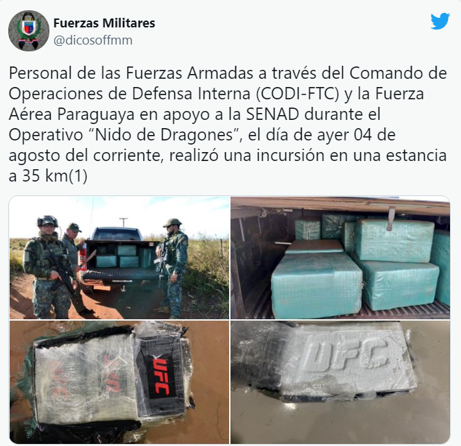 “Nido de Dragones”: cocaína incautada en Capitán Bado se valúa en US$ 3,5 millones “Nido de Dragones”: cocaína incautada en Capitán Bado se valúa en US$ 3,5 millones