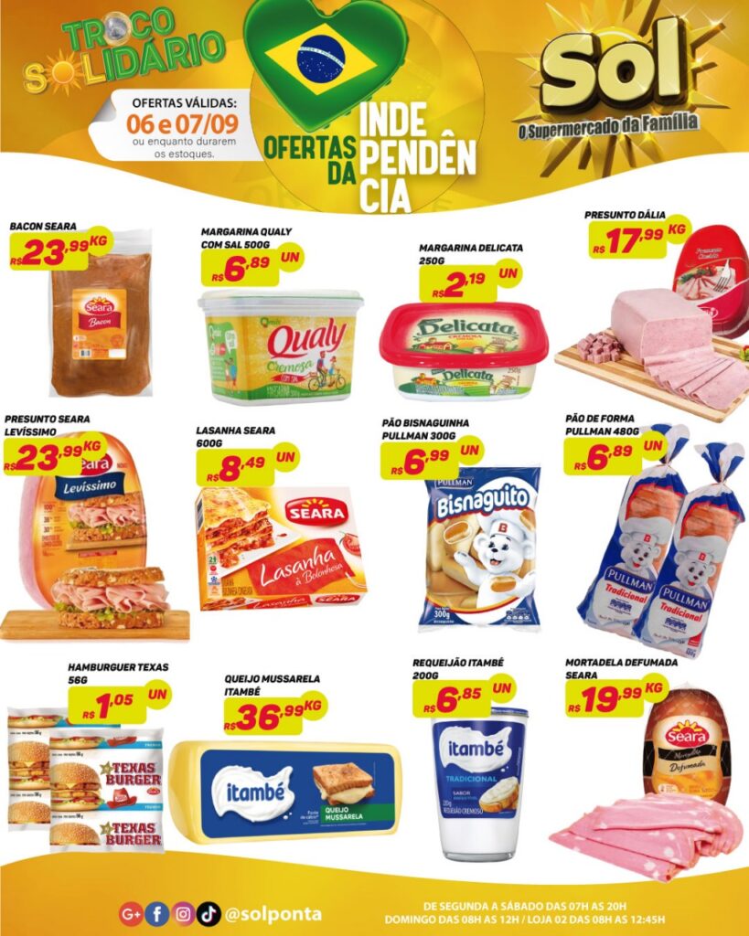 Supermercado Sol e as ofertas da independência