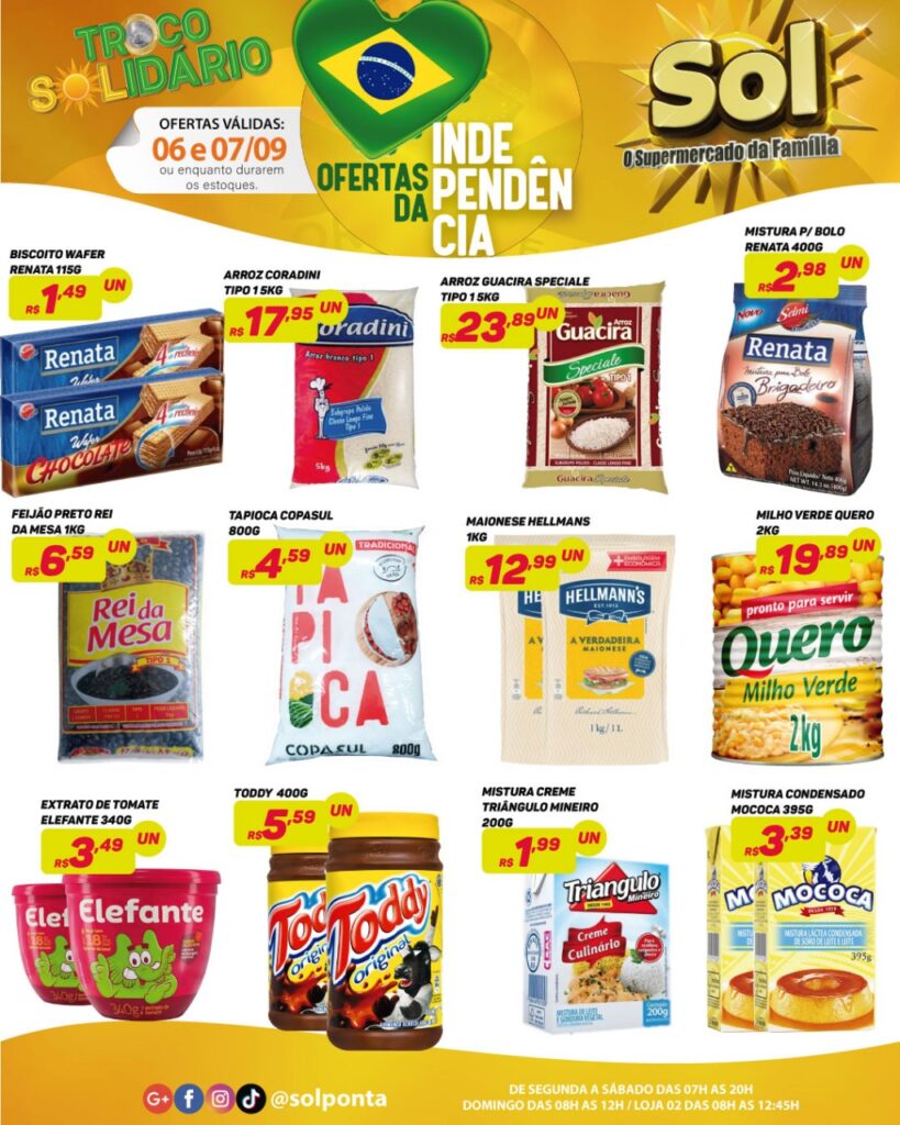 Supermercado Sol e as ofertas da independência