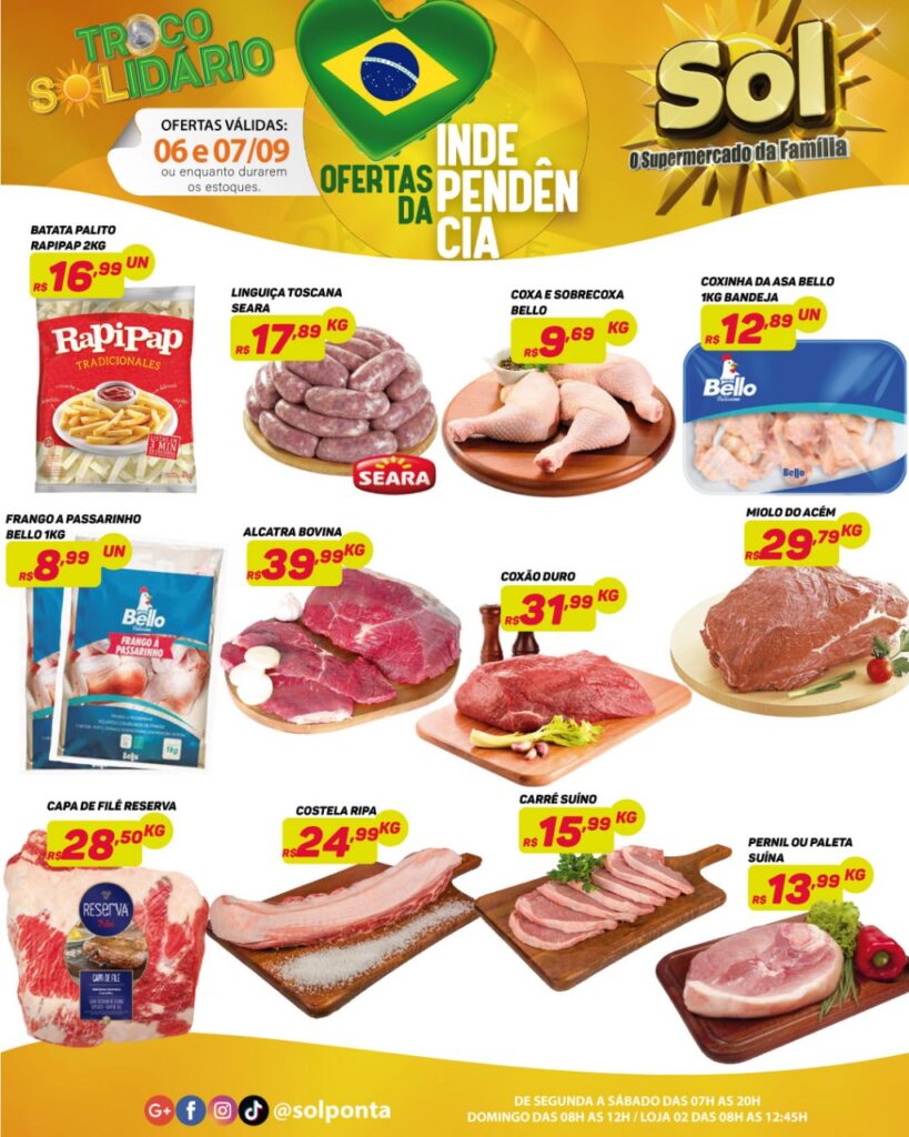Supermercado Sol e as ofertas da independência