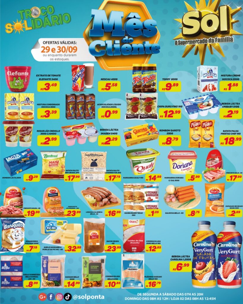 Supermercado Sol e as ofertas do mês do cliente