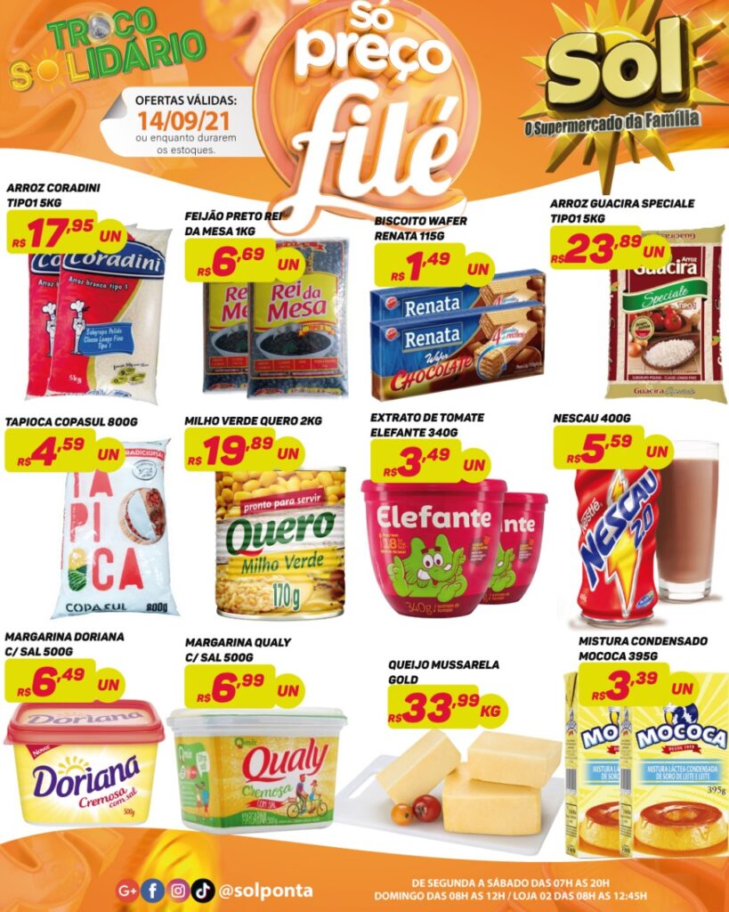 Supermercado Sol e as ofertas da terça só preços filé