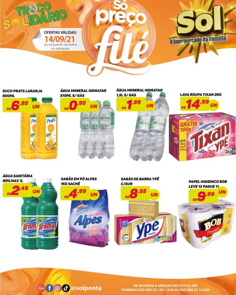Supermercado Sol e as ofertas da terça só preços filé