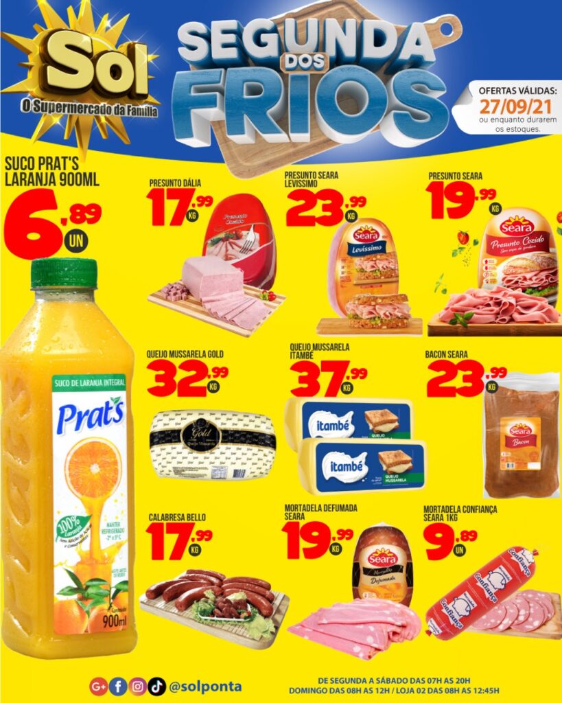 Supermercado Sol e as ofertas da segunda top