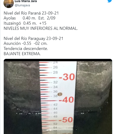 El río Paraguay amanece con el nivel más bajo de su historia El río Paraguay amanece con el nivel más bajo de su historia