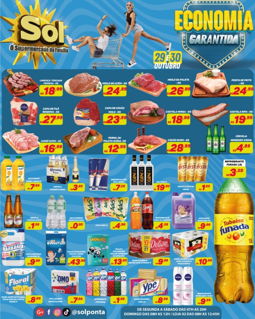 Supermercado Sol e as ofertas da economia garantida
