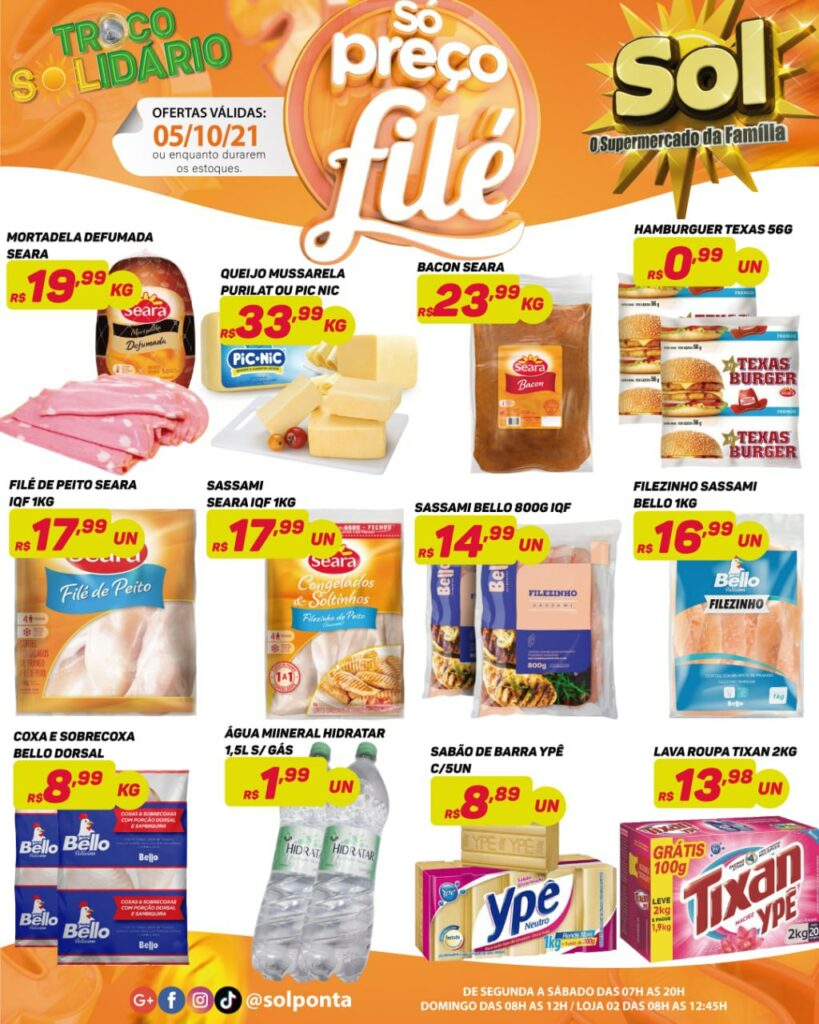 Supermercado Sol e as ofertas da segunda top