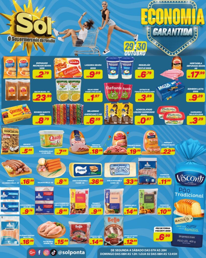 Supermercado Sol e as ofertas da economia garantida