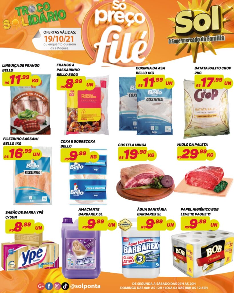 Supermercado Sol e as ofertas da terça só preços filé