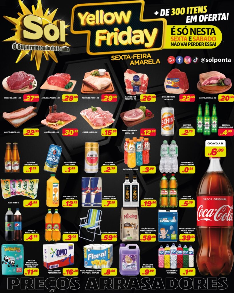 Supermercado Sol e as ofertas da sexta amarela