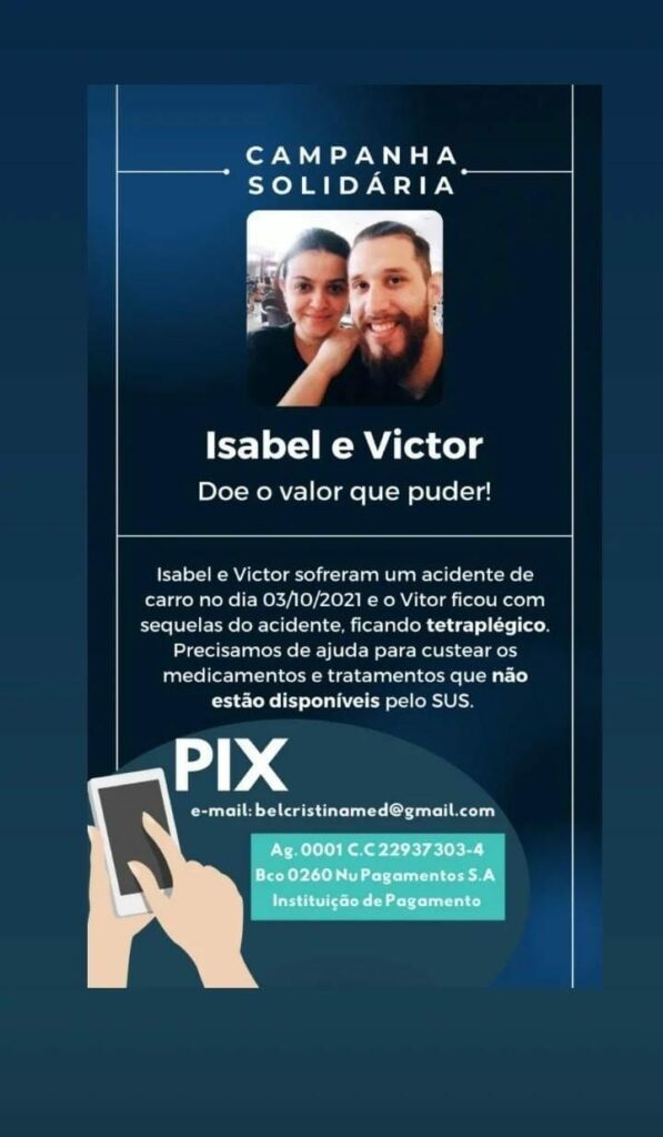 Pontaporanense sofre acidente, perde movimentos e precisa de ajuda