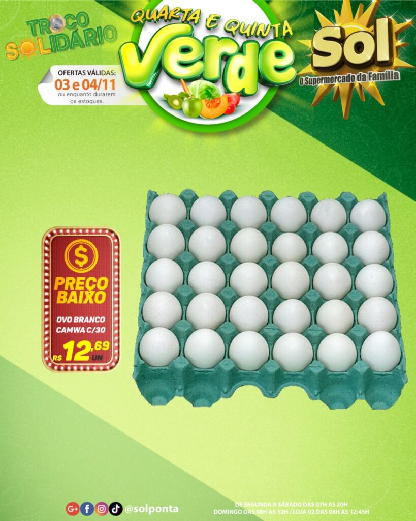 Confira as ofertas da quinta do Supermercado Sol