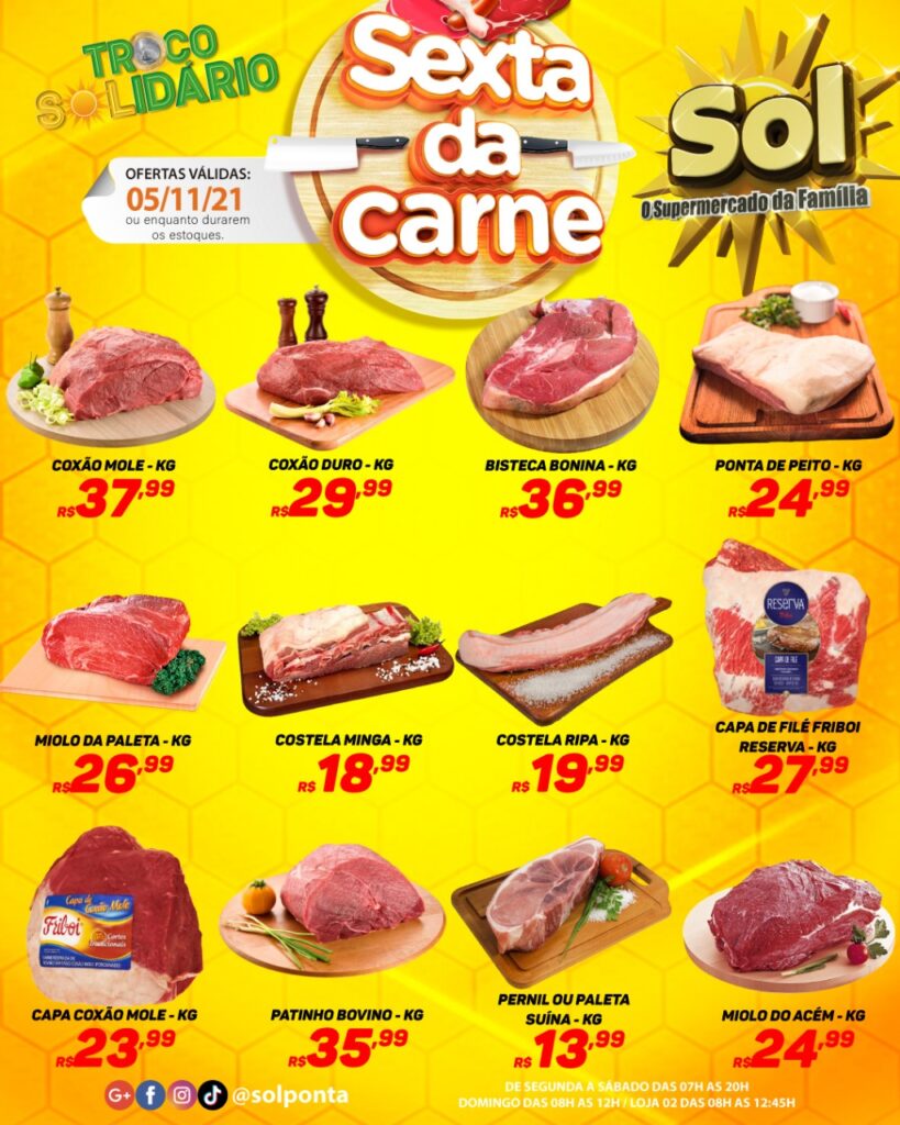 Supermercado Sol e as ofertas da sexta da carne Supermercado Sol e as ofertas da sexta da carne