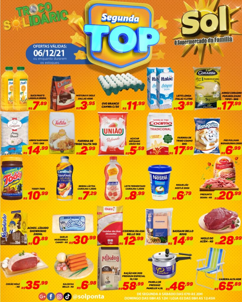 Supermercado Sol e as ofertas da segunda Top