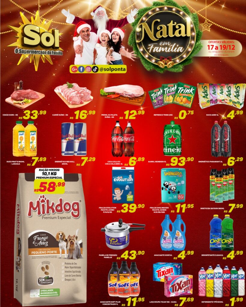 Supermercado Sol e as ofertas natal em família
