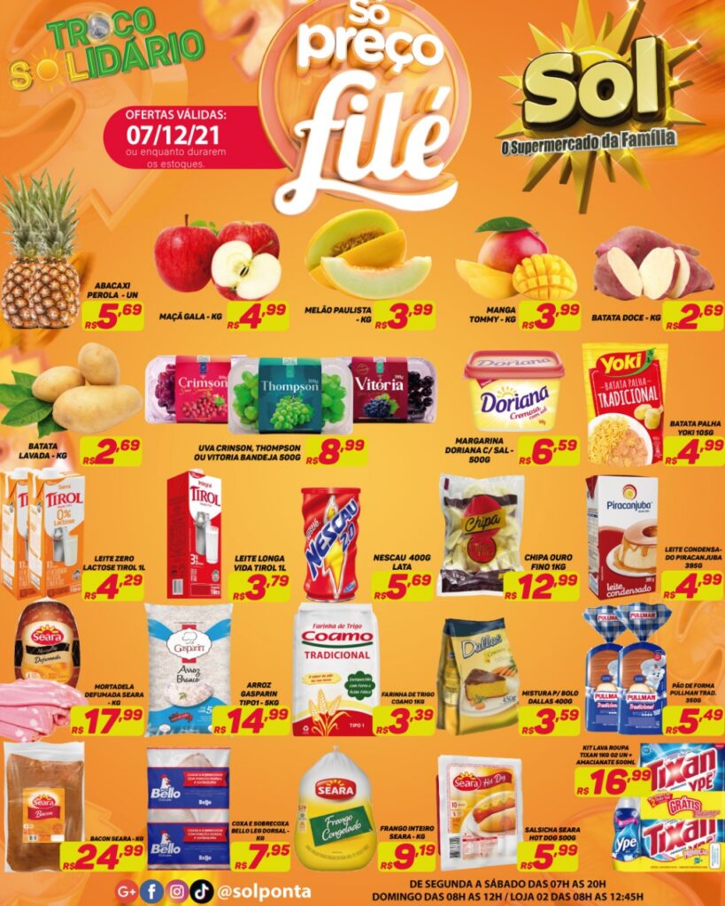Supermercado Sol e as ofertas da terça só preço filé