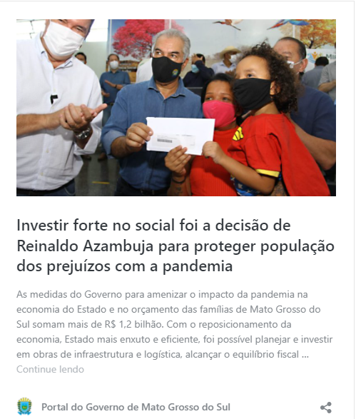 Reinaldo Azambuja diz que concluirá governo com as contas em dia “em respeito à população” Reinaldo Azambuja diz que concluirá governo com as contas em dia “em respeito à população”