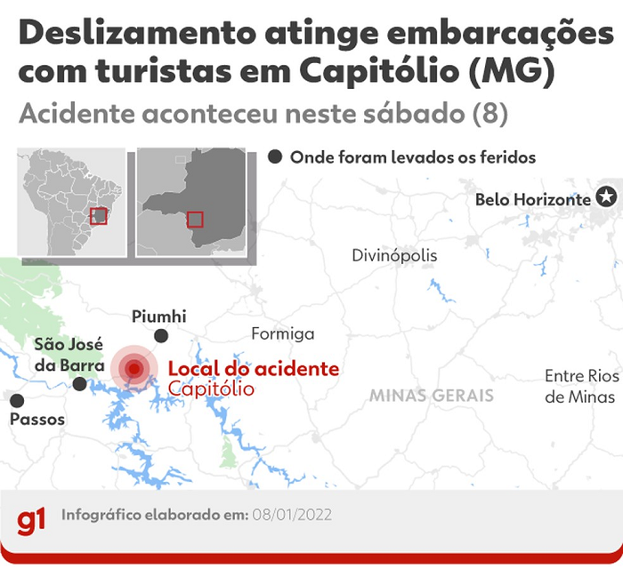 Minas Gerais: Sobe para 8 o número de mortos após queda de paredão em Capitólio Minas Gerais: Sobe para 8 o número de mortos após queda de paredão em Capitólio