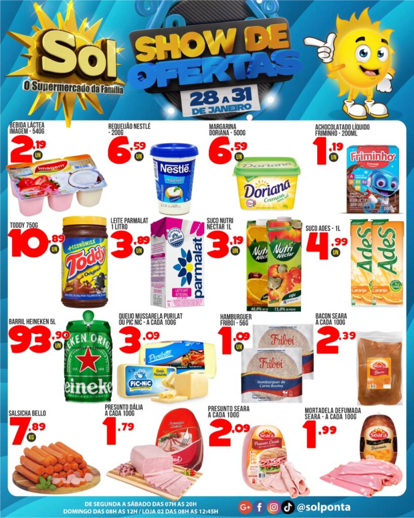 Confira o show de ofertas do Supermercado Sol