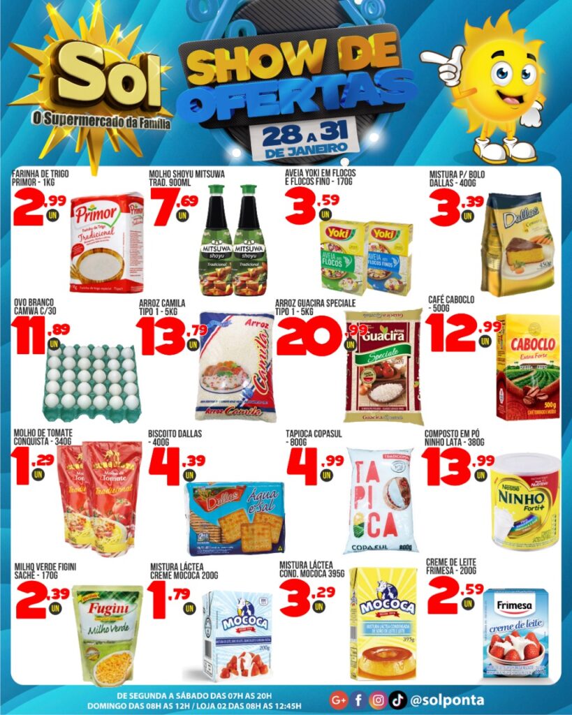 Confira o show de ofertas do Supermercado Sol