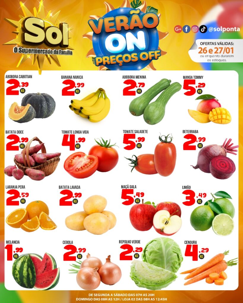 Supermercado Sol e as ofertas da quarta e quinta verde