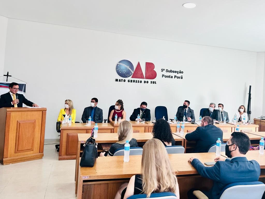 Diretoria da 5ª Subseção de Ponta Porã toma posse com a presença da diretoria da OAB/MS