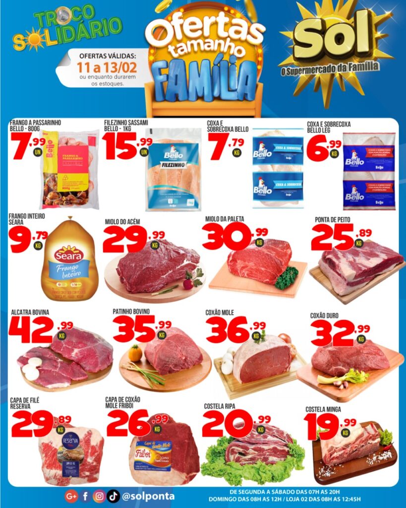 Supermercado Sol e as ofertas tamanho família Supermercado Sol e as ofertas tamanho família