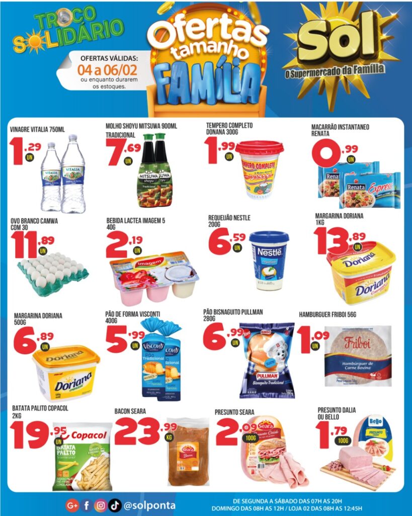 Supermercado Sol e as ofertas tamanho família