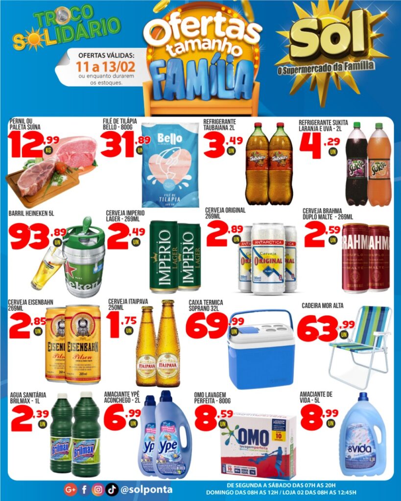 Supermercado Sol e as ofertas tamanho família Supermercado Sol e as ofertas tamanho família