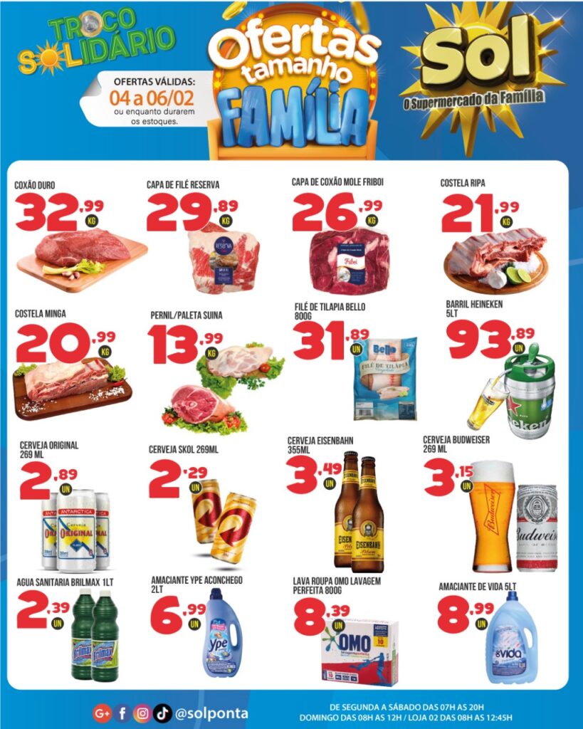 Supermercado Sol e as ofertas tamanho família