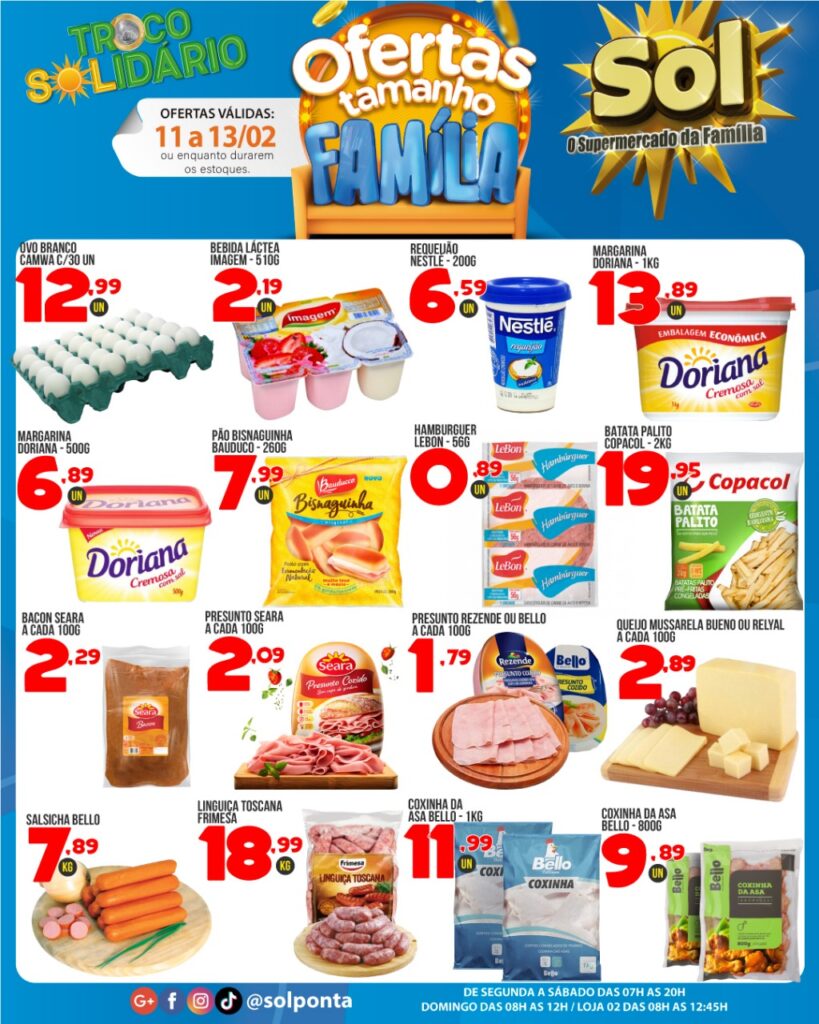 Supermercado Sol e as ofertas tamanho família Supermercado Sol e as ofertas tamanho família