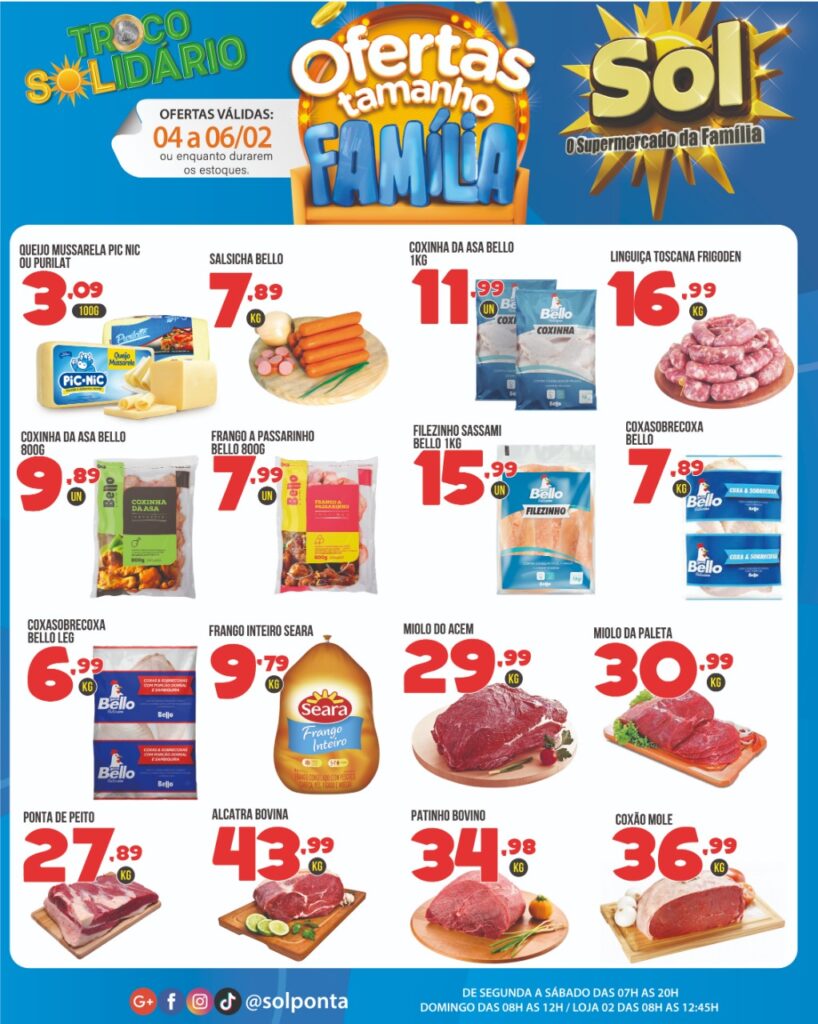 Supermercado Sol e as ofertas tamanho família