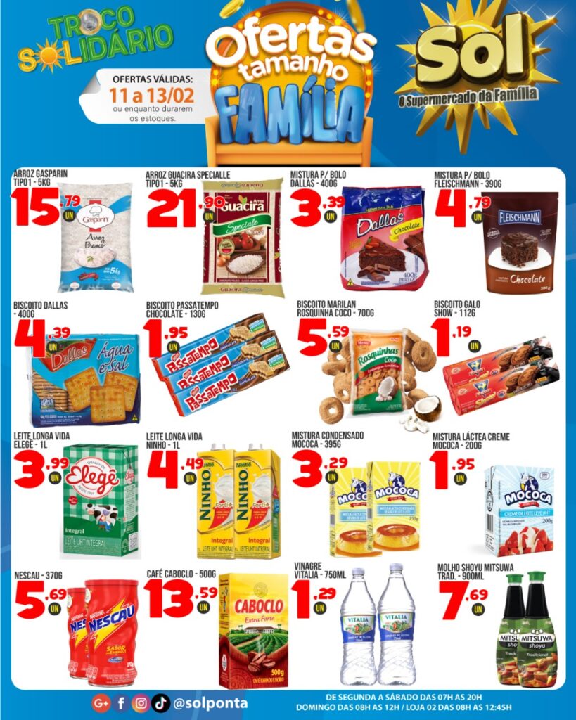 Supermercado Sol e as ofertas tamanho família Supermercado Sol e as ofertas tamanho família