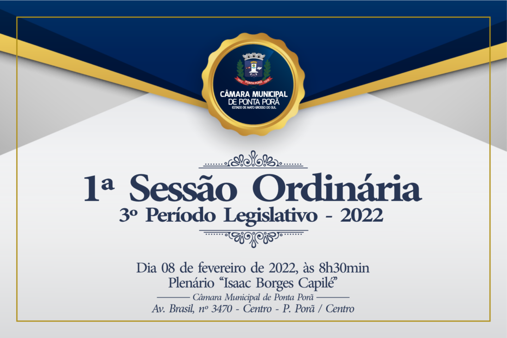 Câmara de Ponta Porã convida para 1ª sessão ordinária de 2022