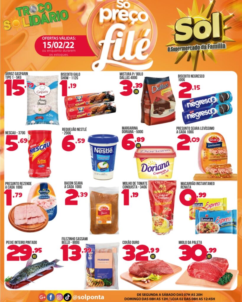 Supermercado Sol e as ofertas da terça só preços filé
