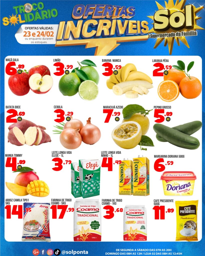 Supermercado Sol e as ofertas incriveis no Sol Supermercado Sol e as ofertas incriveis no Sol