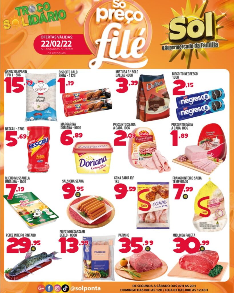 Supermercado Sol e as ofertas da terça só preços filé