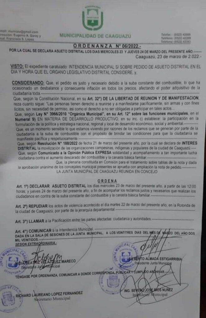 Reportan 19 detenidos tras enfrentamiento en Caaguazú Reportan 19 detenidos tras enfrentamiento en Caaguazú