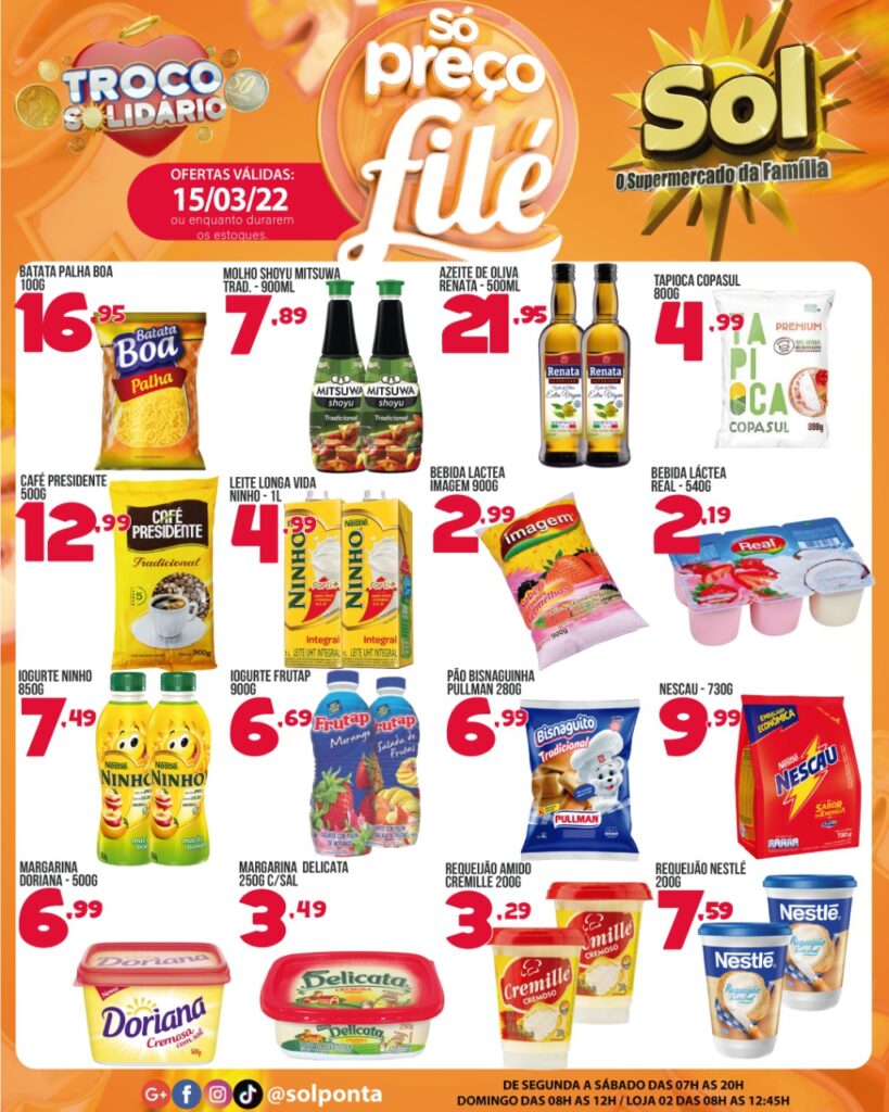 Supermercado Sol e as ofertas da terça só preços filé