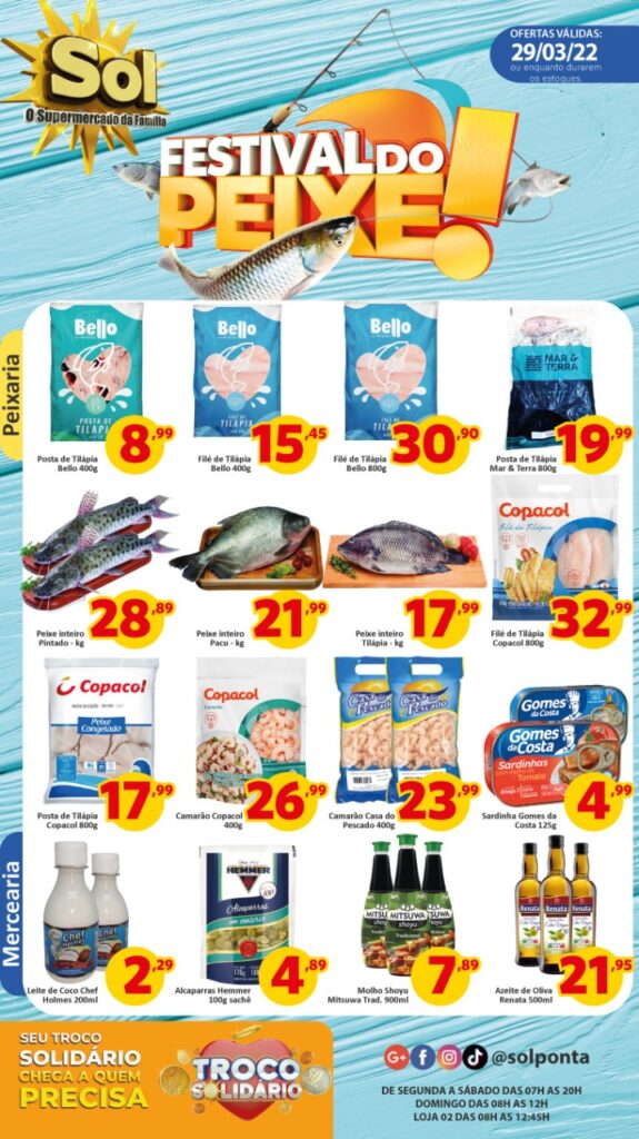 Supermercado Sol e as ofertas do festival do Peixe