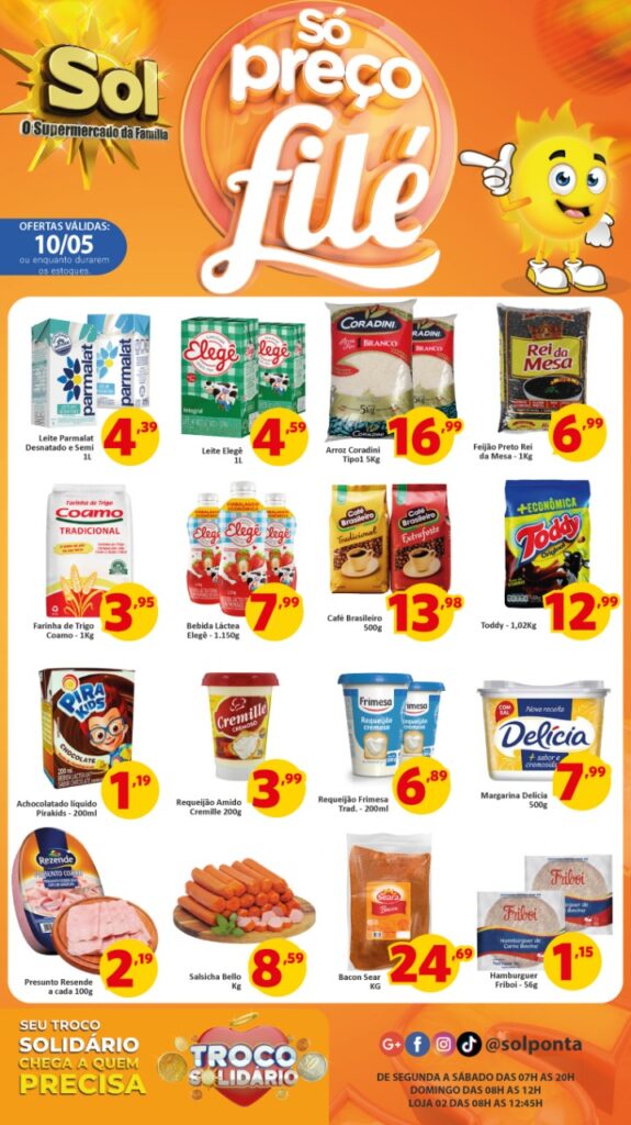 Supermercado Sol e as ofertas da terça só preços filé