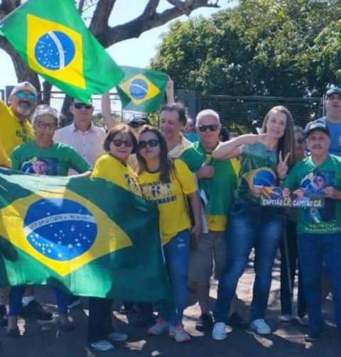 Em Ponta Porã, apoiadores de Bolsonaro se manifestaram no Parque dos Ervais